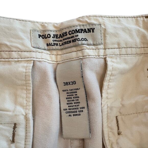 Vtg Ralph Lauren Polo Jeans Co Cargo Pants Mens 38x30 Beige Military Paratrooper - Picture 7 of 12
